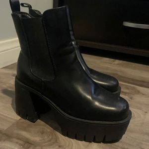 Platform Heel Ankle Boots